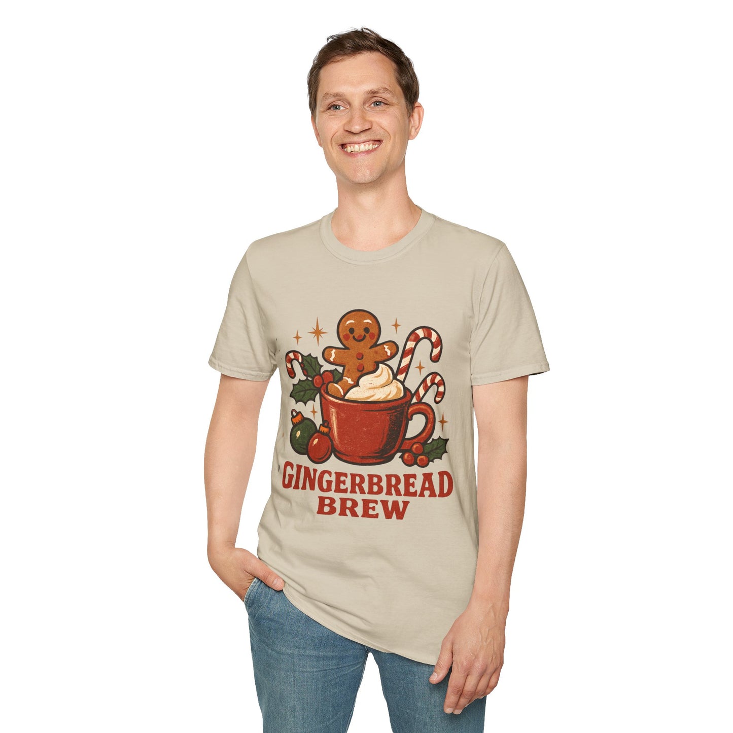 Gingerbread Brew | Cute Coffee Christmas Unisex T-Shirt