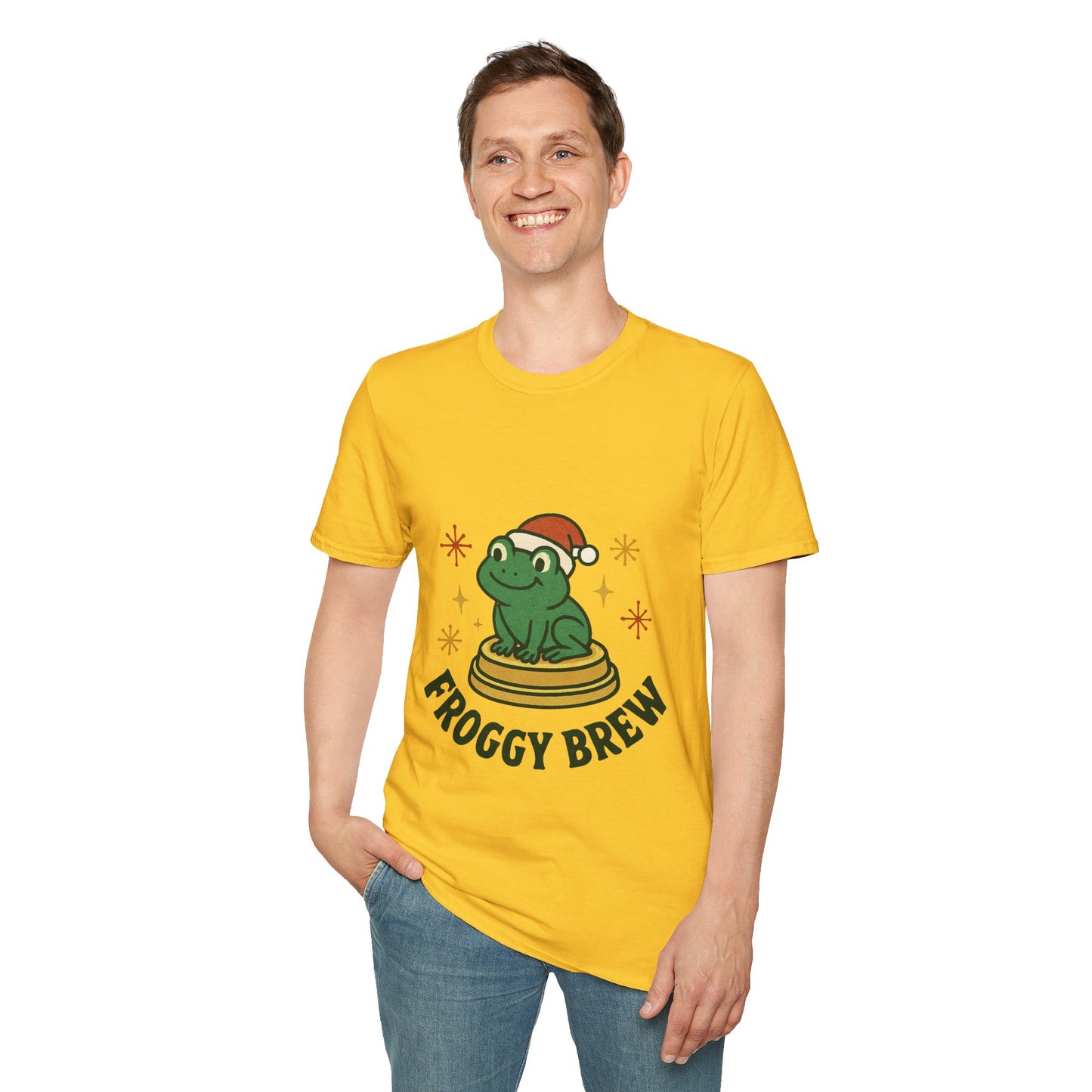 Froggy Brew | Funny Christmas Coffee Lover Unisex T-Shirt