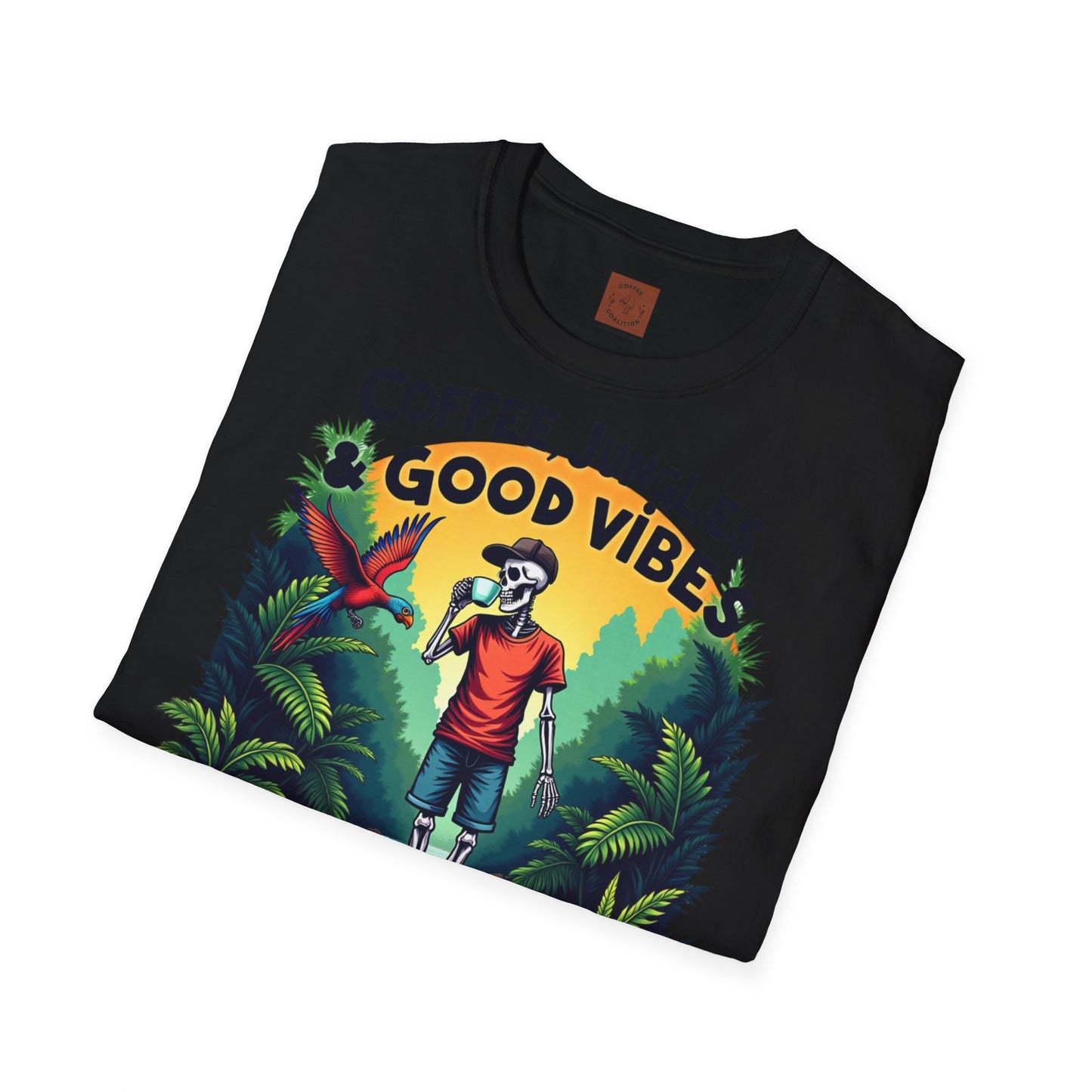 Coffee, Jungles & Good Vibes | Tropical Skeleton Chill Tee