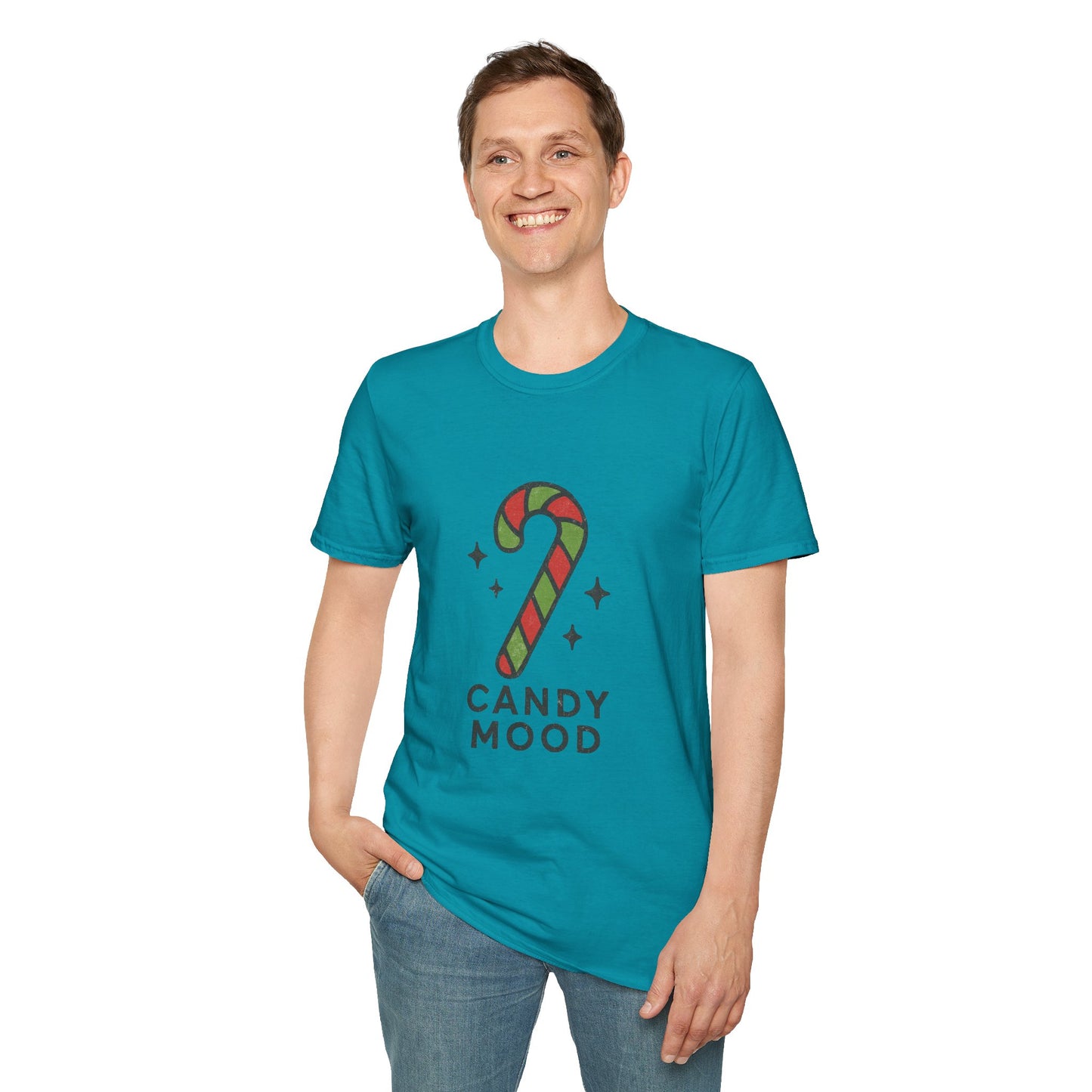 Candy Mood | Minimalist Christmas Candy Cane Aesthetic Unisex T-Shirt