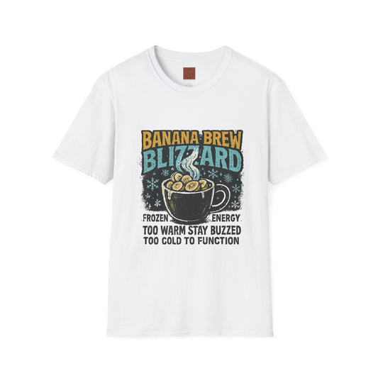 Banana Brew Blizzard | Funny Christmas Coffee Lover Unisex T-Shirt