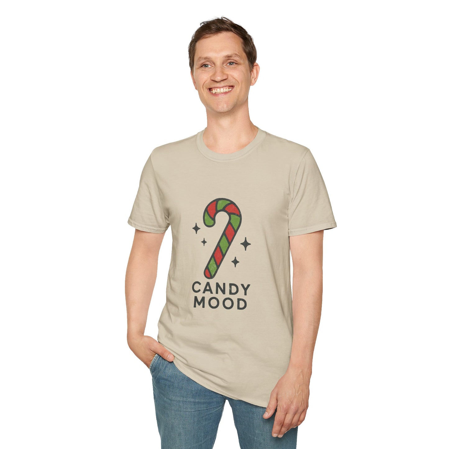 Candy Mood | Minimalist Christmas Candy Cane Aesthetic Unisex T-Shirt
