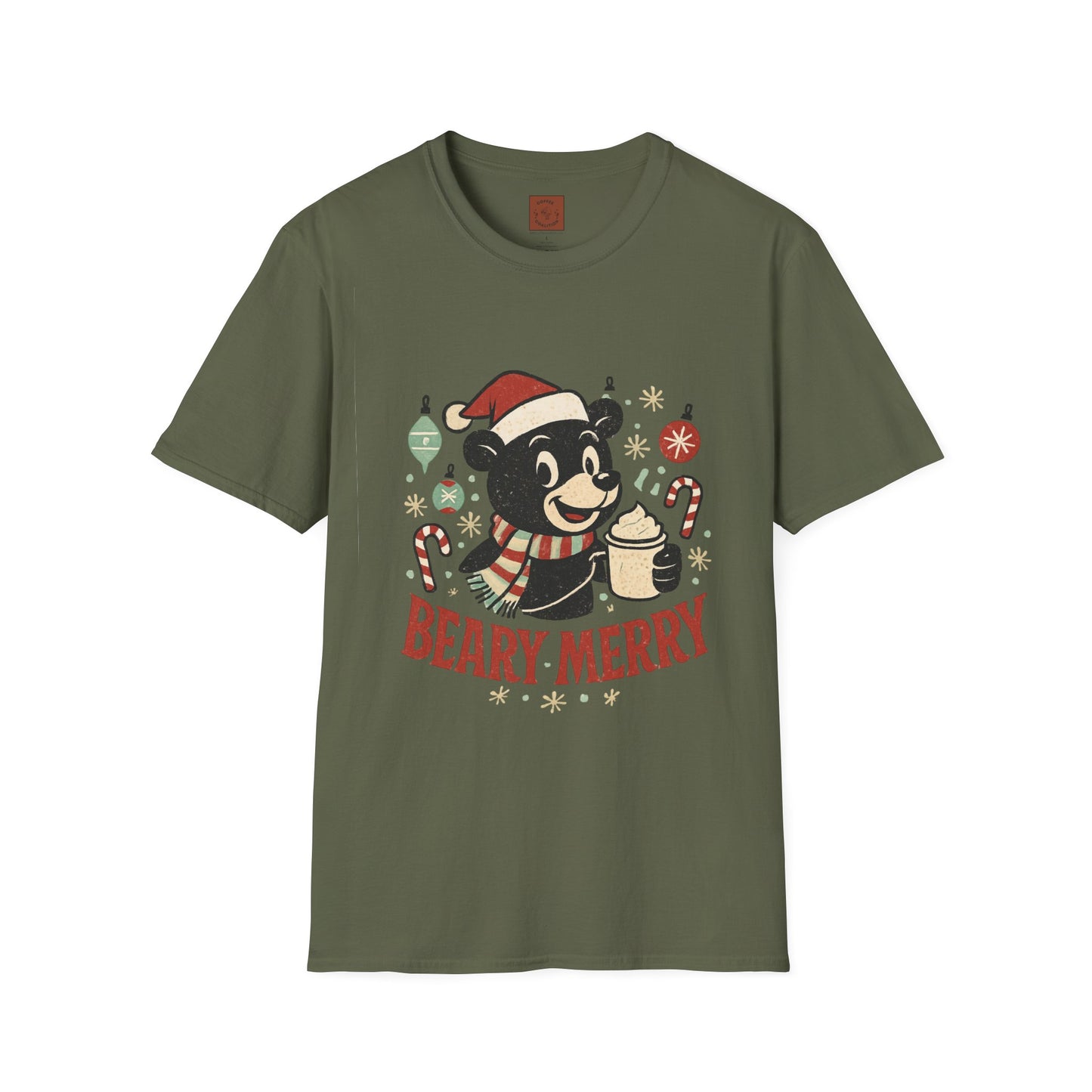 Beary Merry | Cute Bear Coffee Christmas Unisex T-Shirt