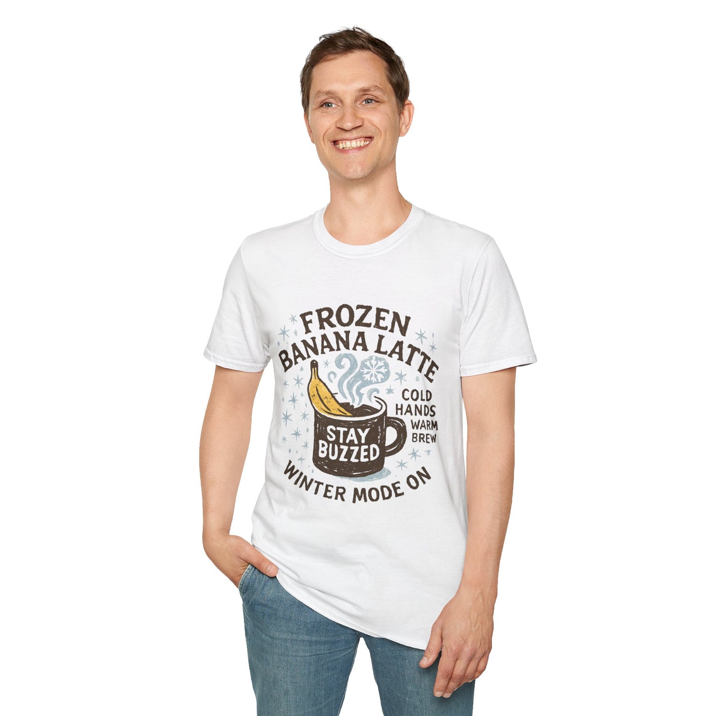 Frozen Banana Latte | Funny Winter Coffee Lover Unisex T-Shirt