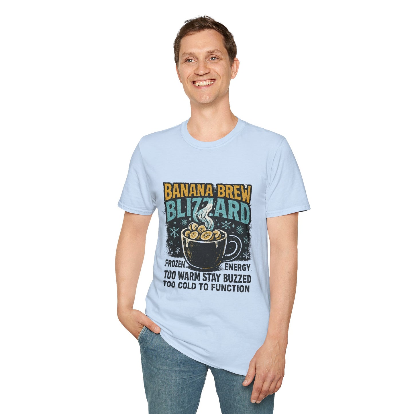 Banana Brew Blizzard | Funny Christmas Coffee Lover Unisex T-Shirt