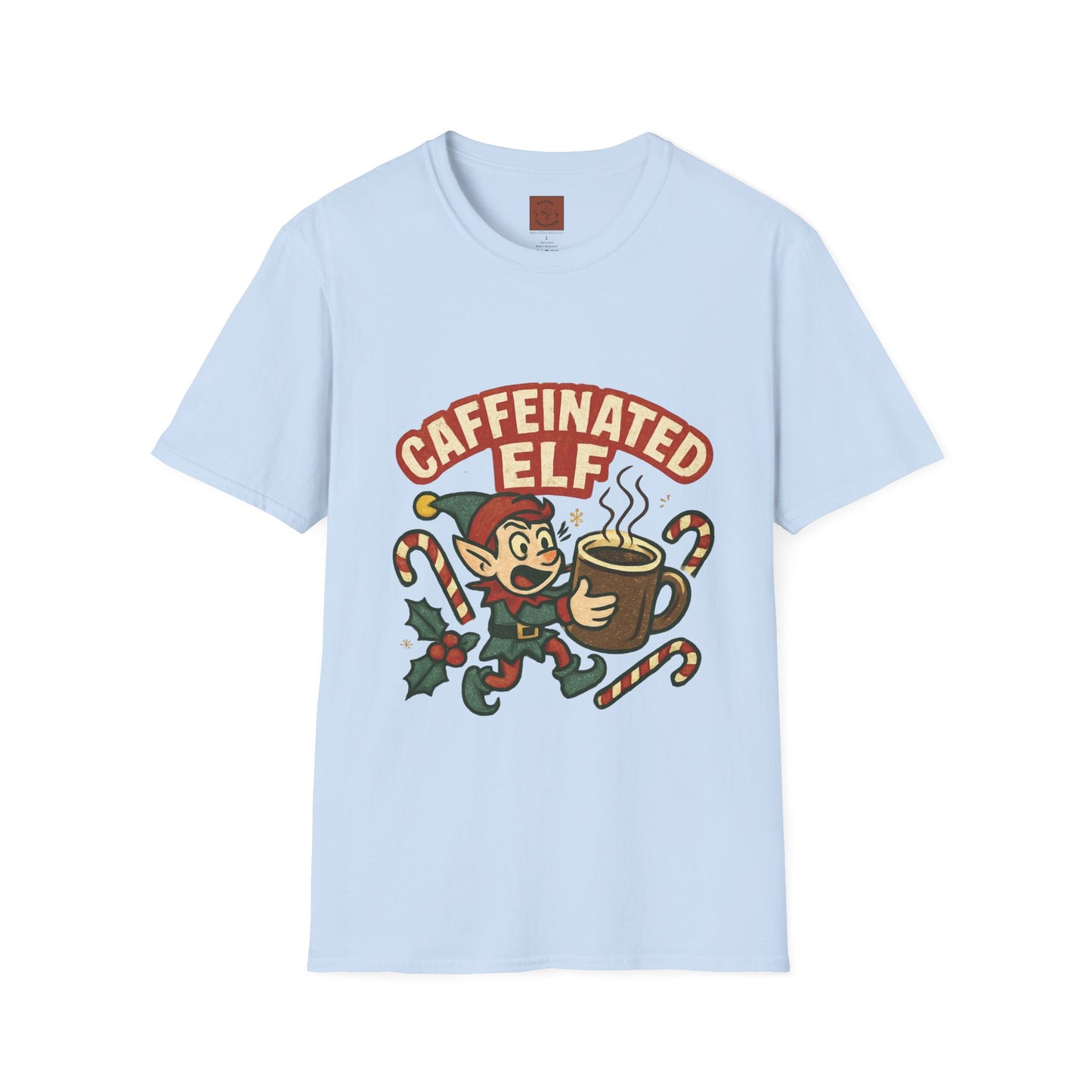 Caffeinated Elf | Funny Christmas Coffee Lover Unisex T-Shirt