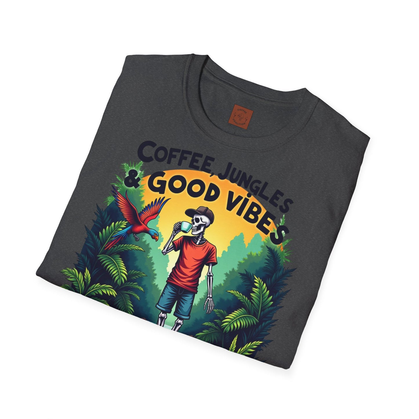 Coffee, Jungles & Good Vibes | Tropical Skeleton Chill Tee