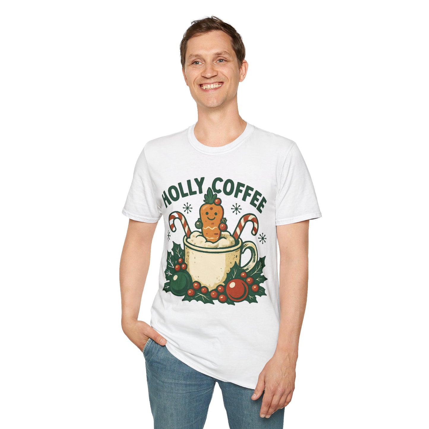 Jolly Brew | Funny Gingerbread Coffee Christmas Unisex T-Shirt