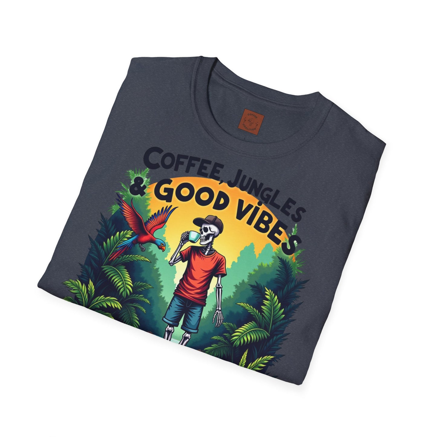 Coffee, Jungles & Good Vibes | Tropical Skeleton Chill Tee