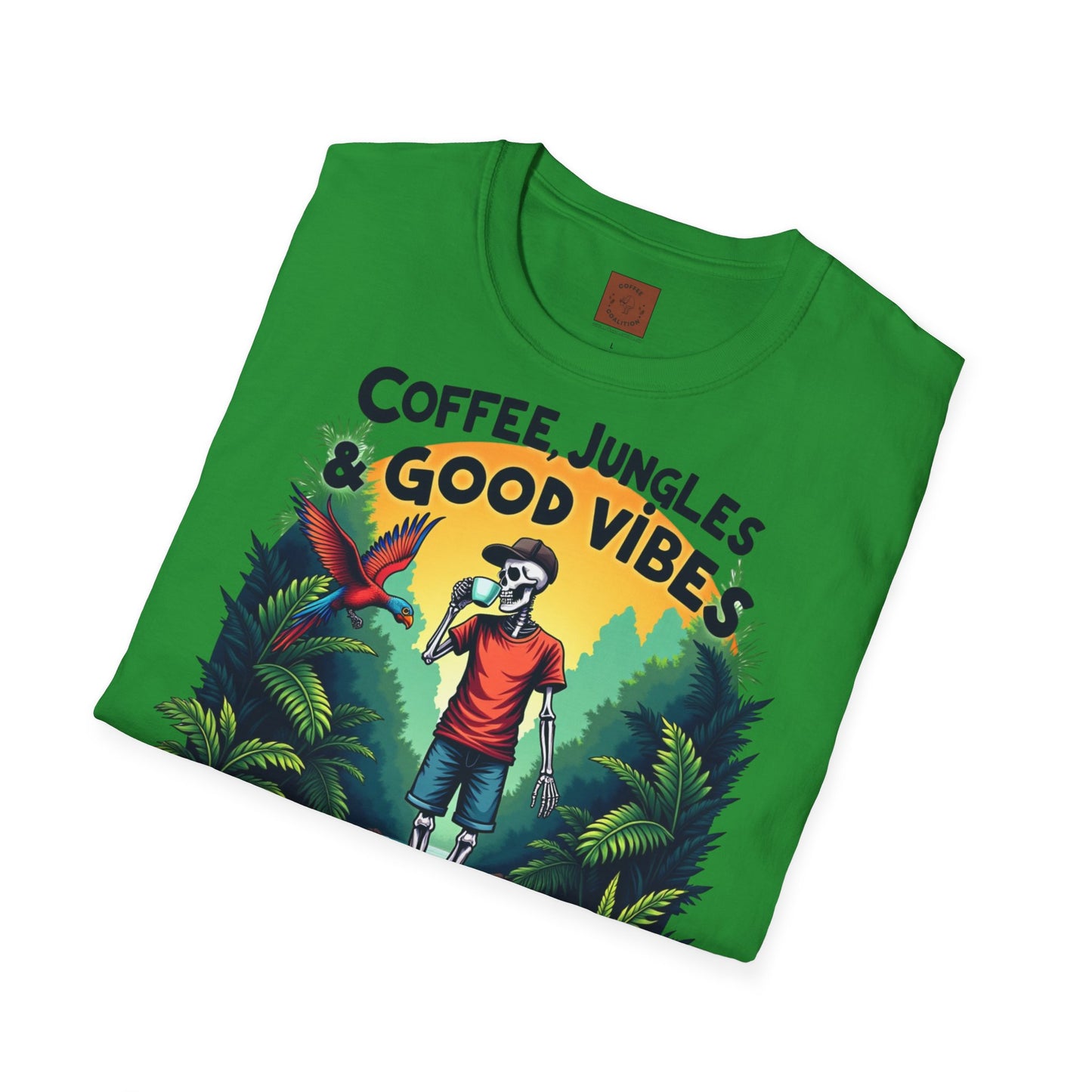 Coffee, Jungles & Good Vibes | Tropical Skeleton Chill Tee