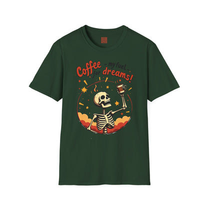 Coffee — My Fuel for Dreams | Caffeinated Ambition Skeleton Tee