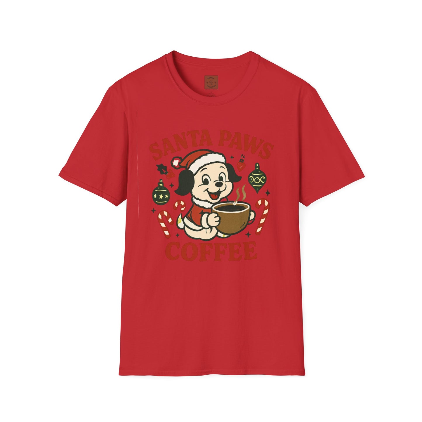 Santa Paws Coffee | Funny Dog Coffee Lover Christmas Unisex T-Shirt