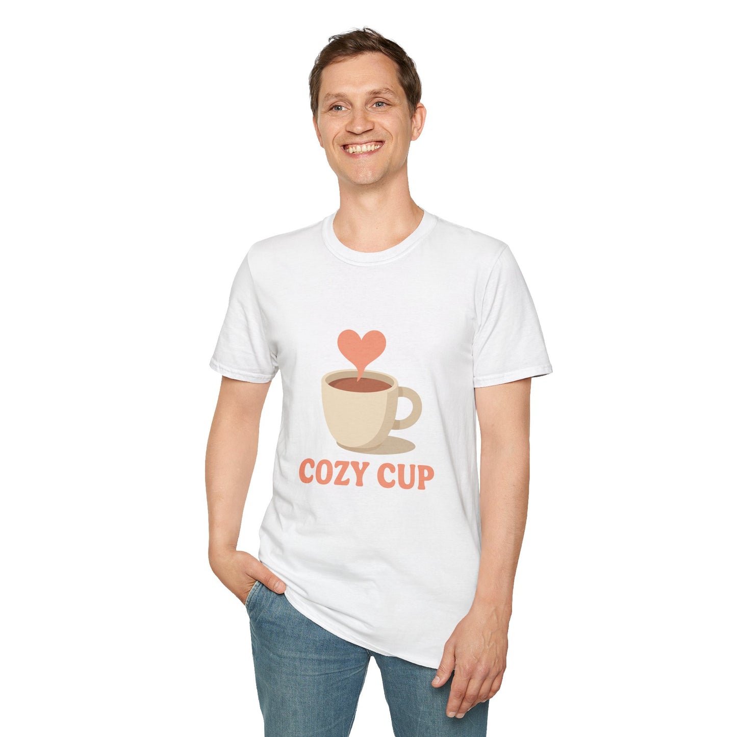 Cozy Cup – Unisex Cute Coffee Lover T-Shirt