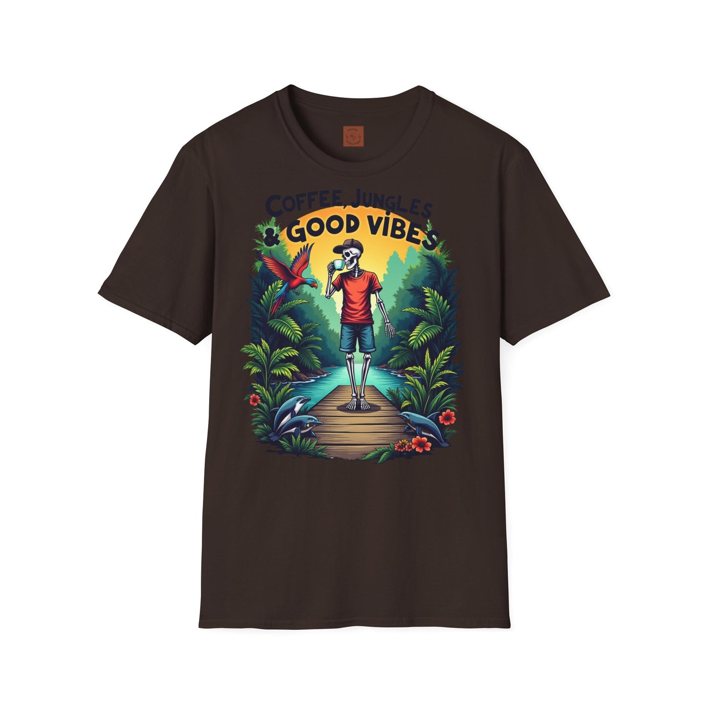 Coffee, Jungles & Good Vibes | Tropical Skeleton Chill Tee