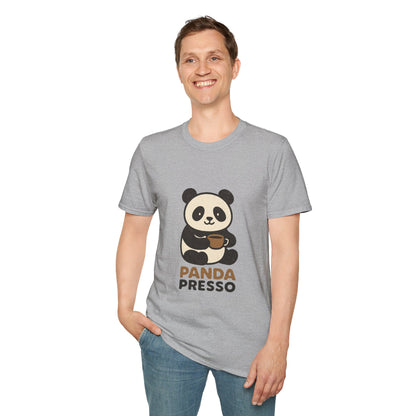 Panda Presso | Cute Coffee Lover Unisex T-Shirt