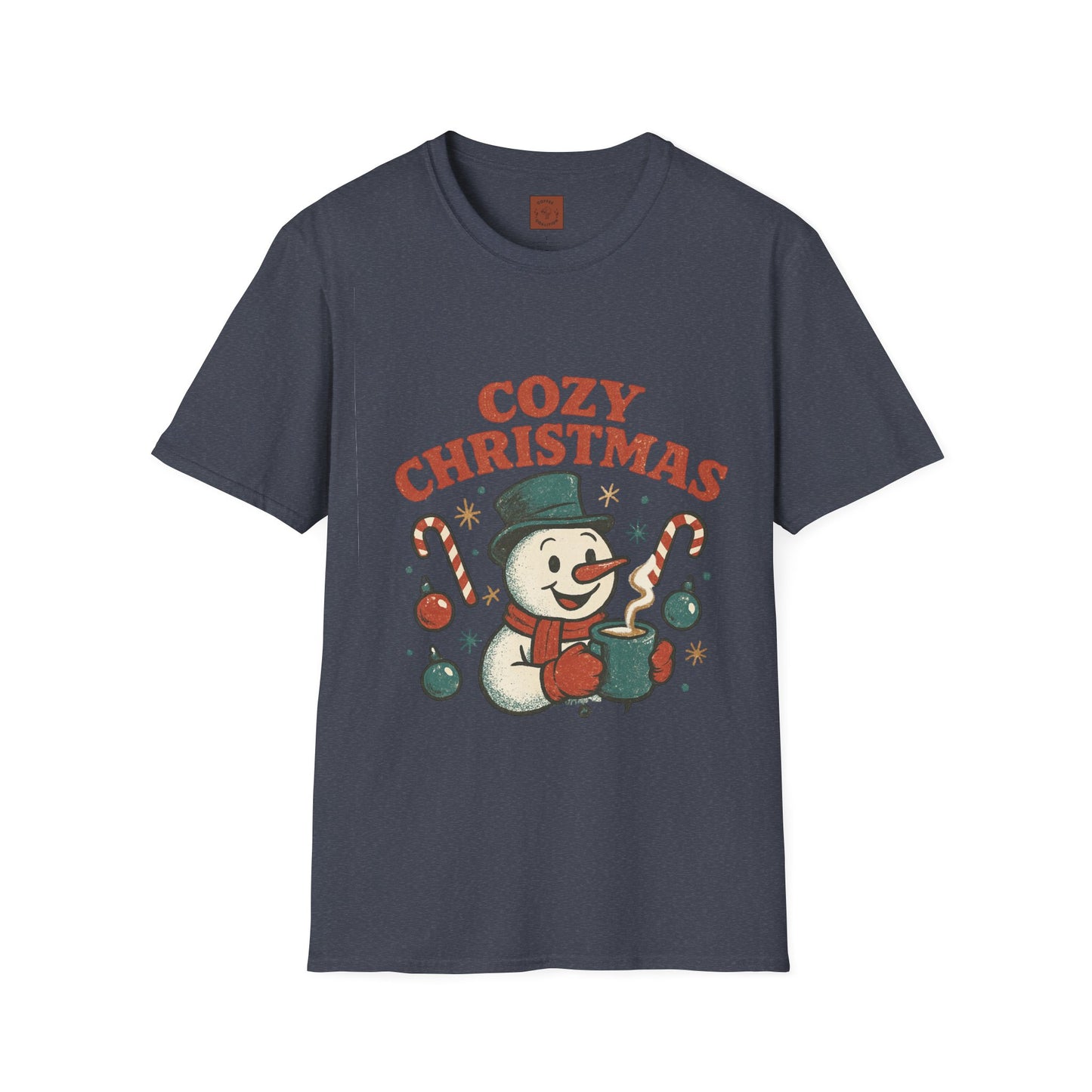 Cozy Christmas | Retro Snowman Coffee Lover Unisex T-Shirt