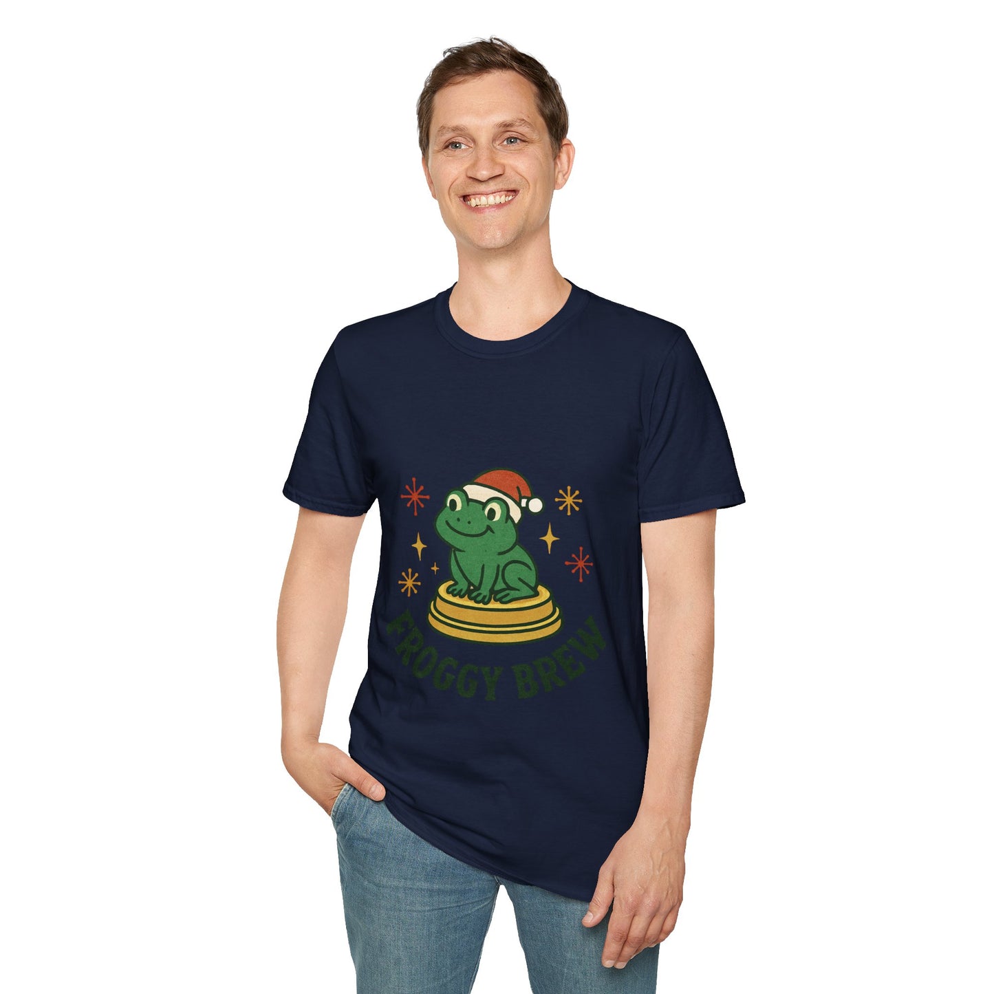 Froggy Brew | Funny Christmas Coffee Lover Unisex T-Shirt