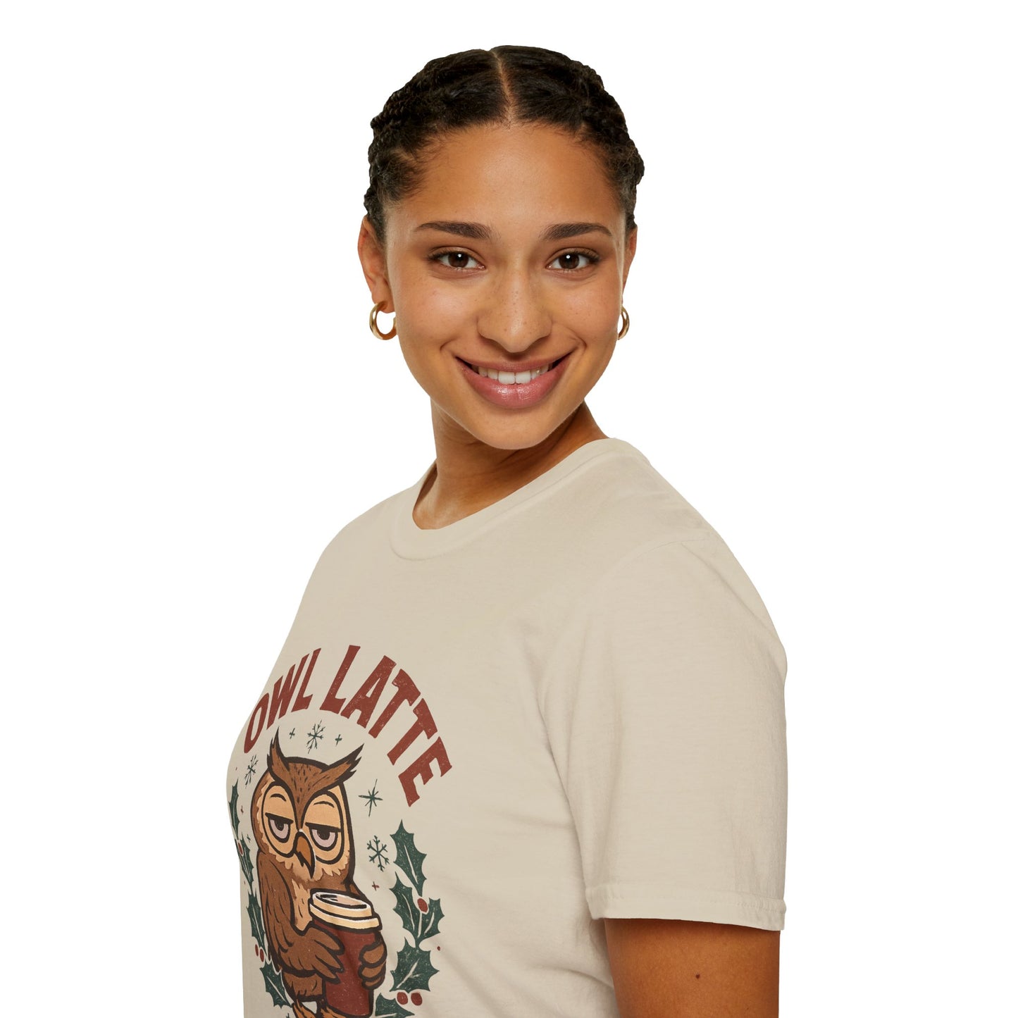 Owl Latte | Funny Christmas Coffee Lover Unisex T-Shirt