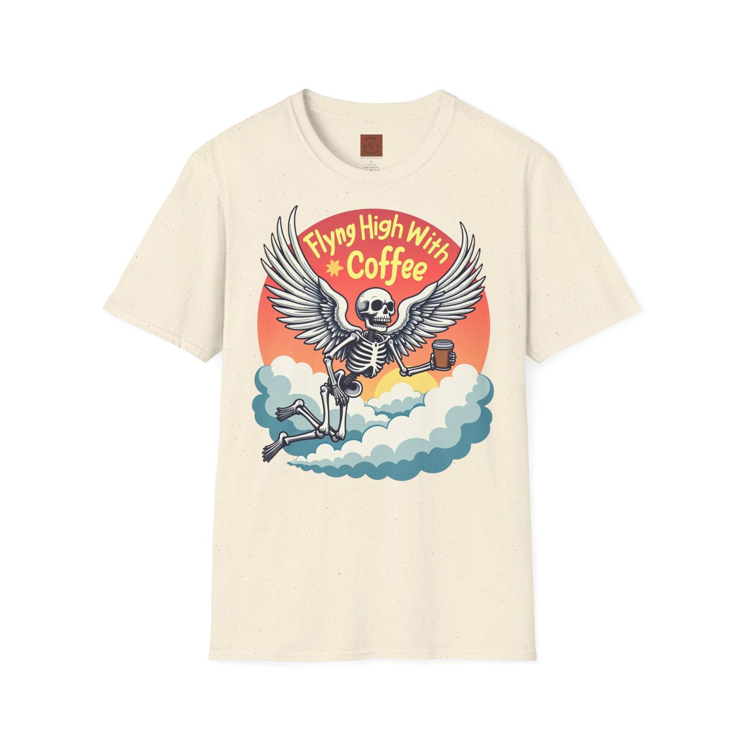 Flying High With Coffee | Skeleton Wings Tee