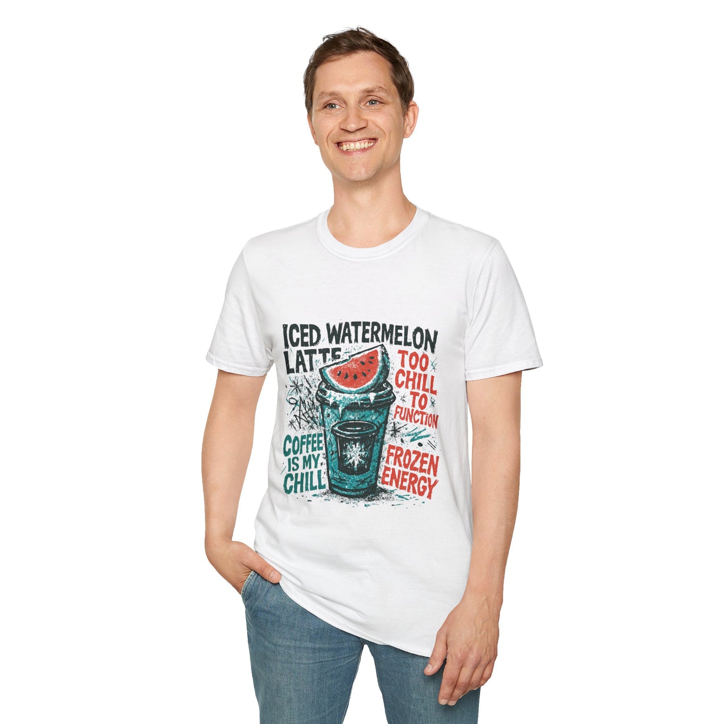 Iced Watermelon Latte | Funny Christmas Coffee Lover Unisex T-Shirt