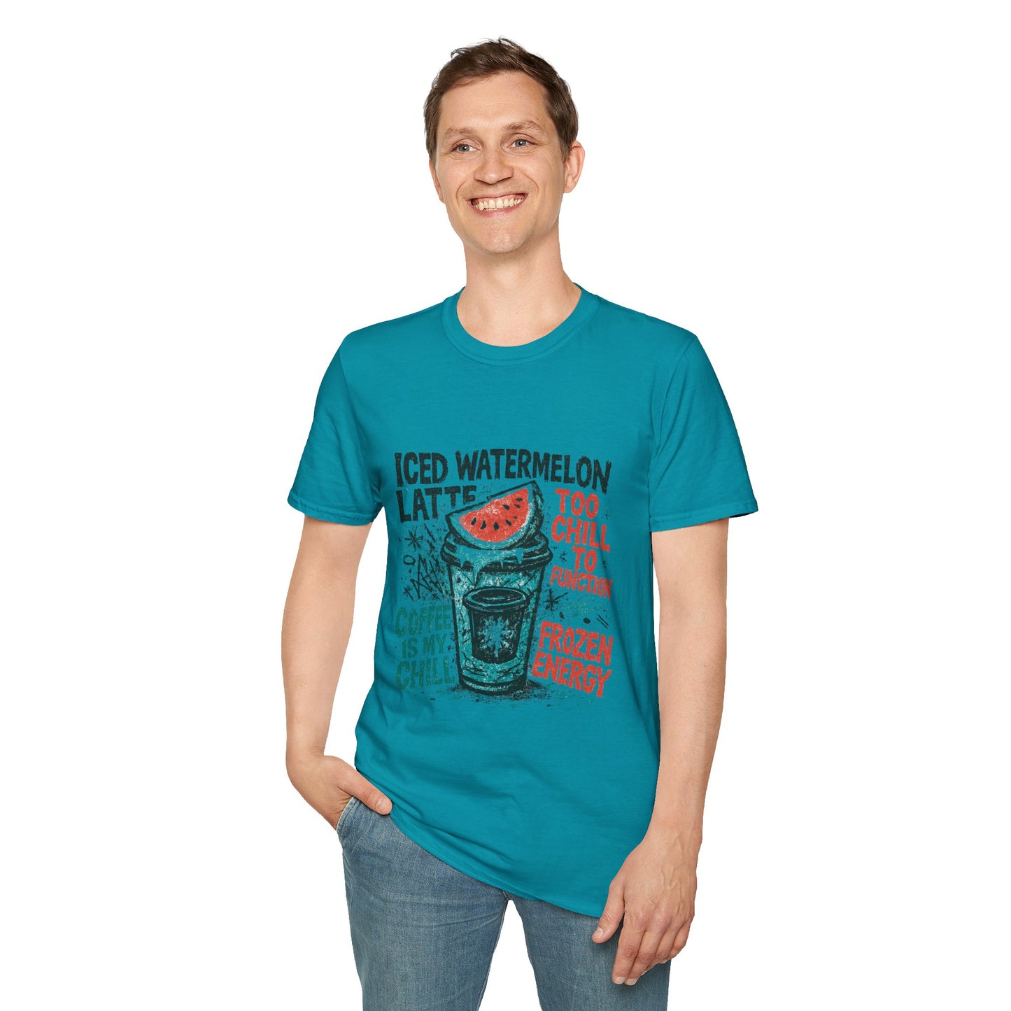 Iced Watermelon Latte | Funny Christmas Coffee Lover Unisex T-Shirt