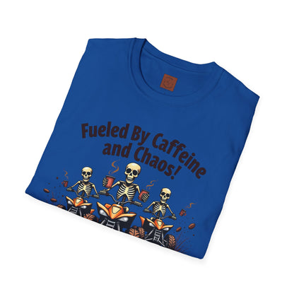 Fueled by Caffeine & Chaos | Skeleton Riders Tee