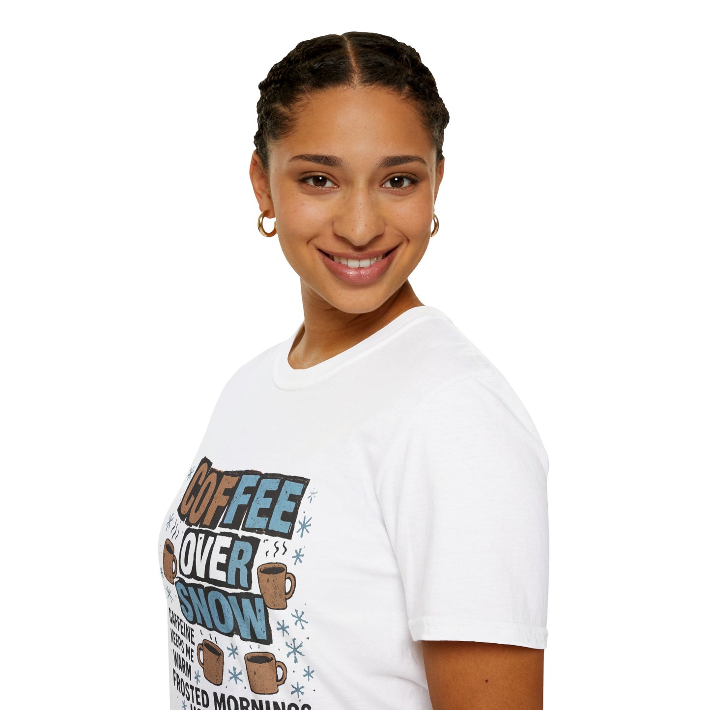 Coffee Over Snow | Cozy Winter Coffee Lover Unisex T-Shirt