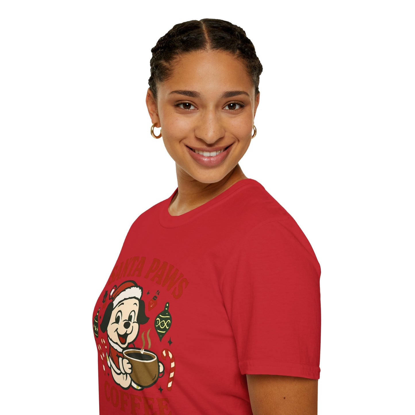 Santa Paws Coffee | Funny Dog Coffee Lover Christmas Unisex T-Shirt