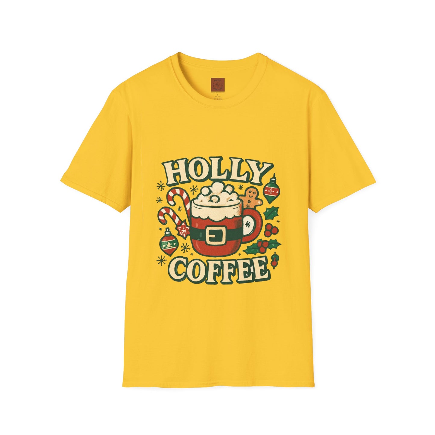Holly Coffee | Festive Christmas Coffee Lover Unisex T-Shirt