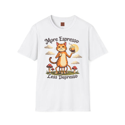 More Espresso, Less Depresso | Coffee Cat Vibes Tee