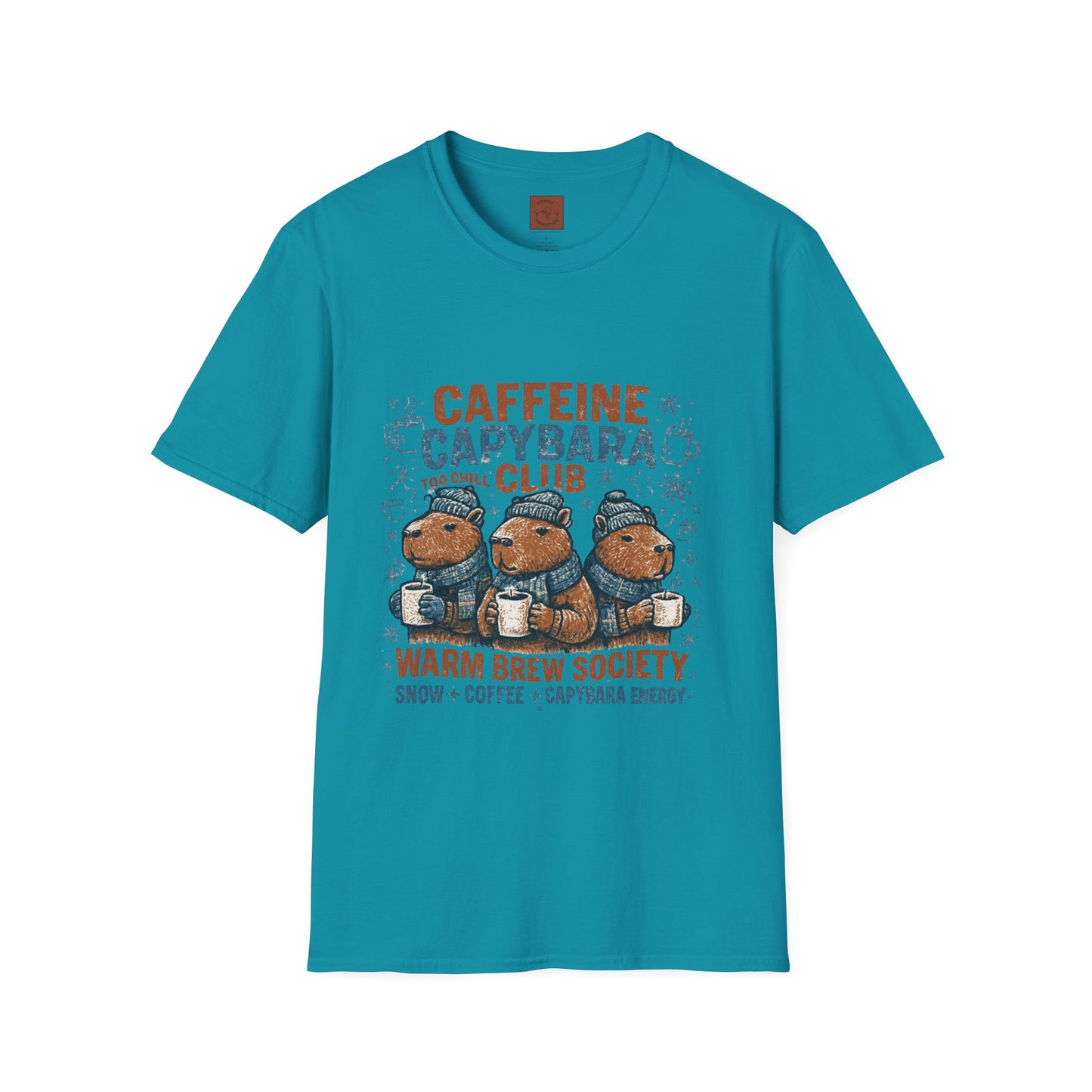Caffeine Capybara Club | Funny Coffee Winter Unisex T-Shirt