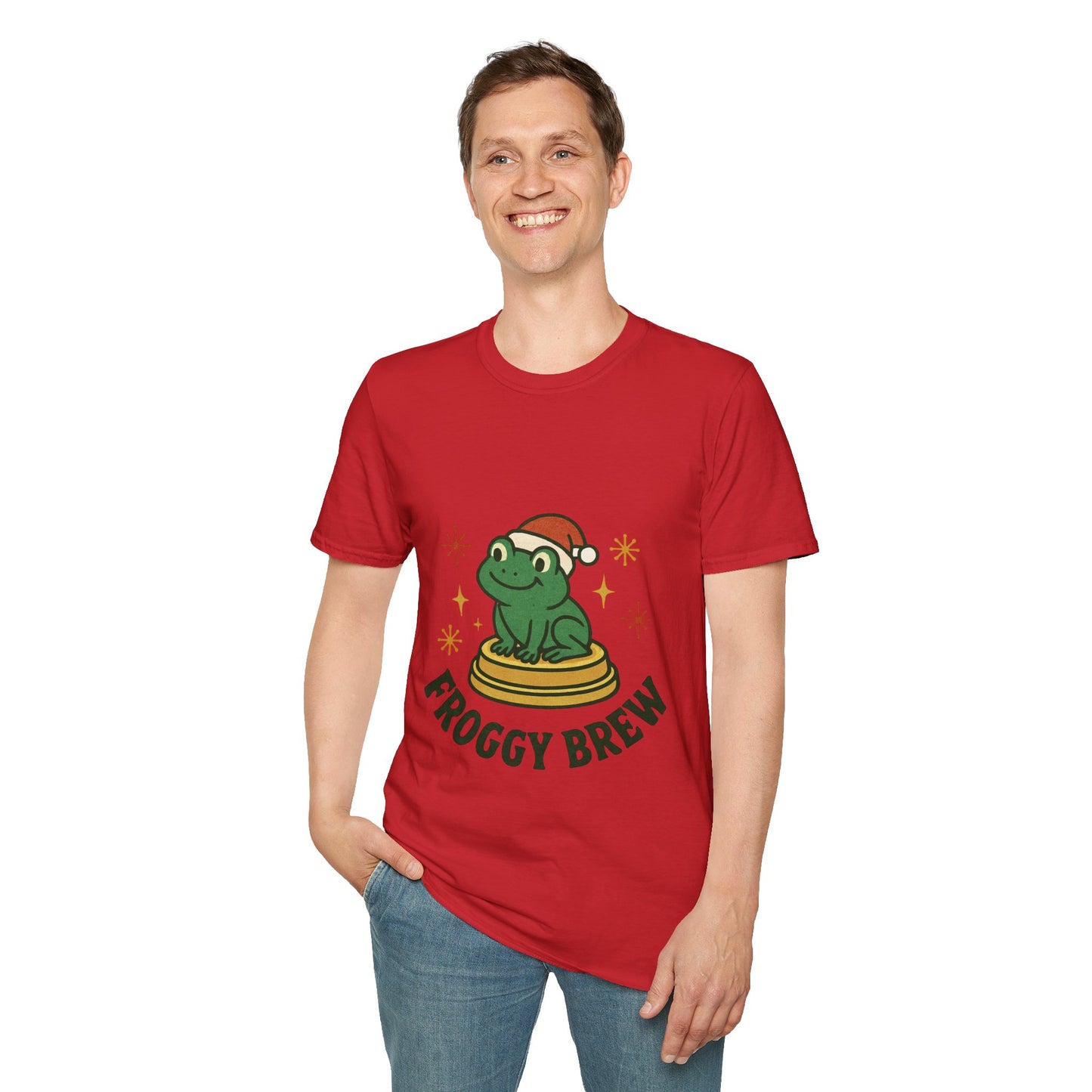 Froggy Brew | Funny Christmas Coffee Lover Unisex T-Shirt