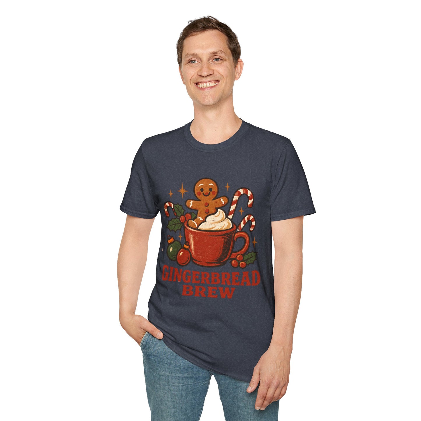 Gingerbread Brew | Cute Coffee Christmas Unisex T-Shirt