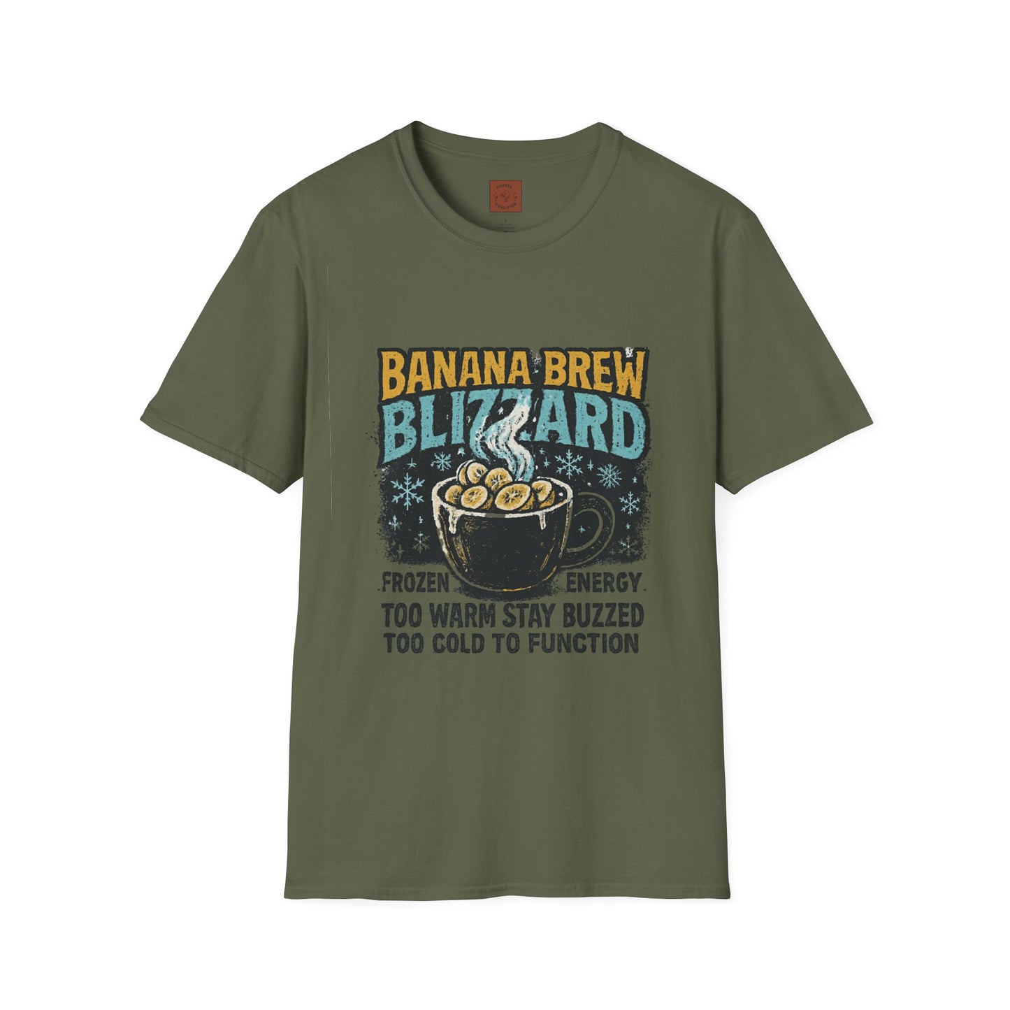 Banana Brew Blizzard | Funny Christmas Coffee Lover Unisex T-Shirt